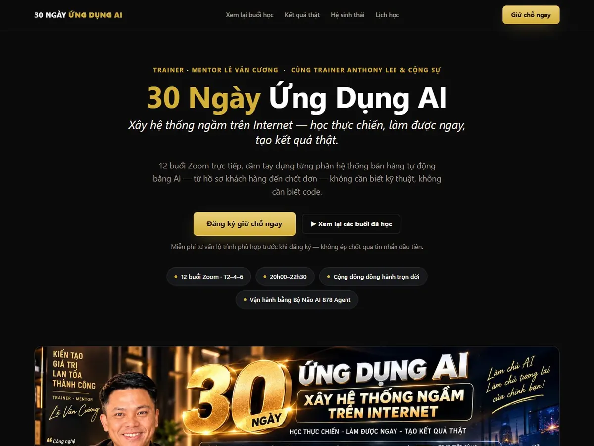 Trang chương trình 30 Ngày Ứng Dụng AI